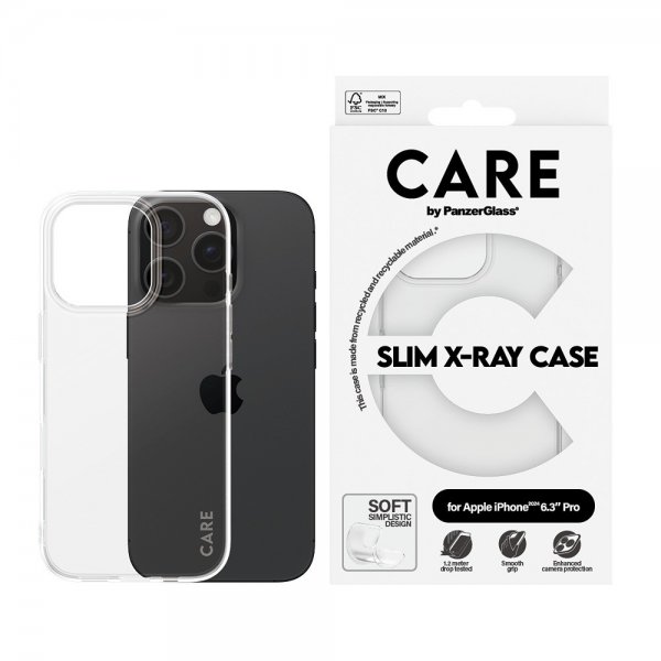 CARE by PanzerGlass iPhone 16 Pro X-Ray läpinäkyvä kuori