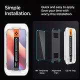 Spigen iPhone 16 Pro/iPhone 17/17 Pro näytönsuoja GLAS.tR EZ Fit 2-pakkaus