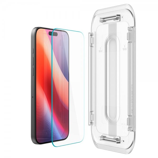 Spigen iPhone 16 Pro/iPhone 17/17 Pro näytönsuoja GLAS.tR EZ Fit 2-pakkaus