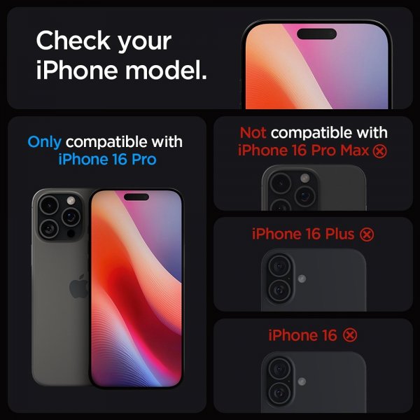 Spigen iPhone 16 Pro/iPhone 17/17 Pro näytönsuoja GLAS.tR EZ Fit 2-pakkaus