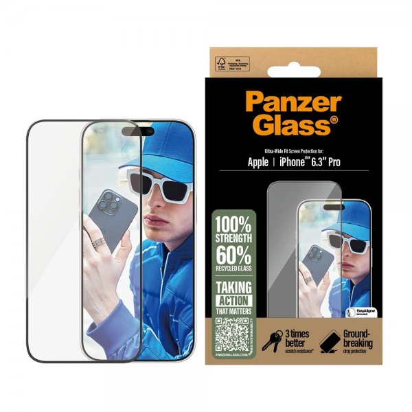 PanzerGlass iPhone 16 Pro -näytönsuoja Ultra-Wide Fit EasyAligner