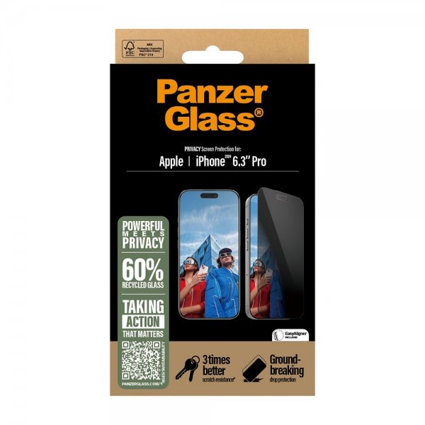 PanzerGlass iPhone 16 Pro näytönsuoja Ultra-Wide Fit Privacy EasyAligner