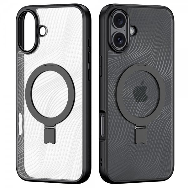Dux Ducis iPhone 16 -kuori, Aimo Series MagSafe -tukijalka, musta