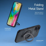 Dux Ducis iPhone 16 -kuori, Aimo Series MagSafe -tukijalka, musta