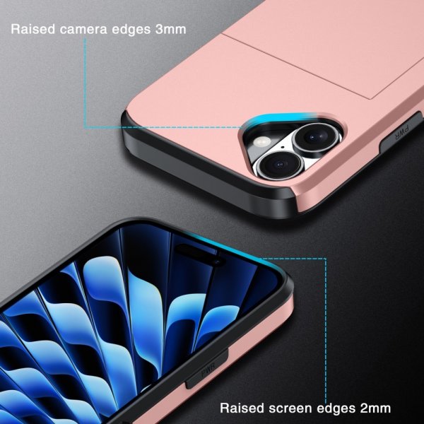 iPhone 16 Kuori Korttitelakka Harmaa