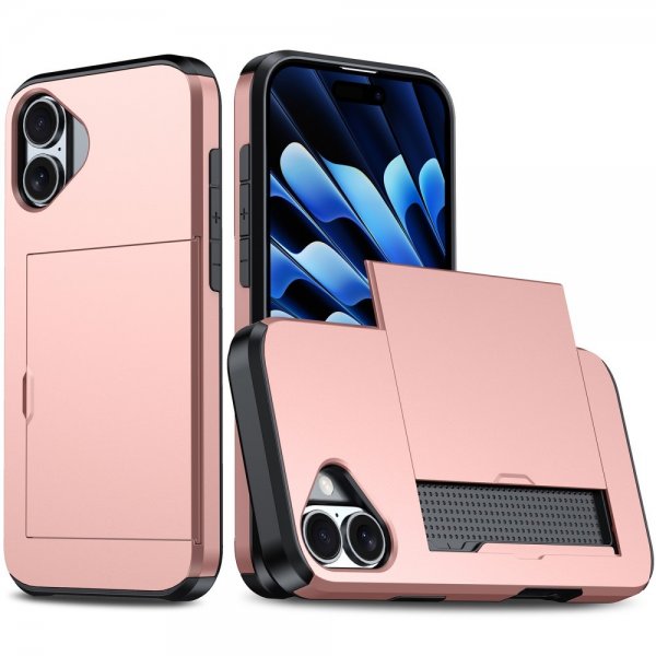 iPhone 16 Kuoret Korttikotelo Ruusukulta