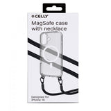 Celly iPhone 16 Freedom Necklace MagSafe -kuori, läpinäkyvä