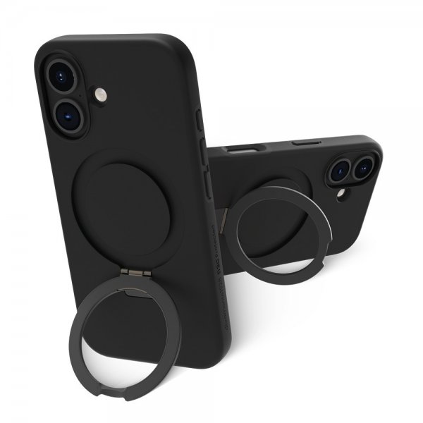 dbramante1928 iPhone 16 -kuori Iceland Ultra D3O MagSafe Kickstand, musta