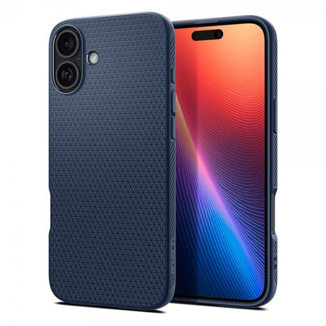 Spigen iPhone 16 -suojakuori Liquid Air Navy Blue