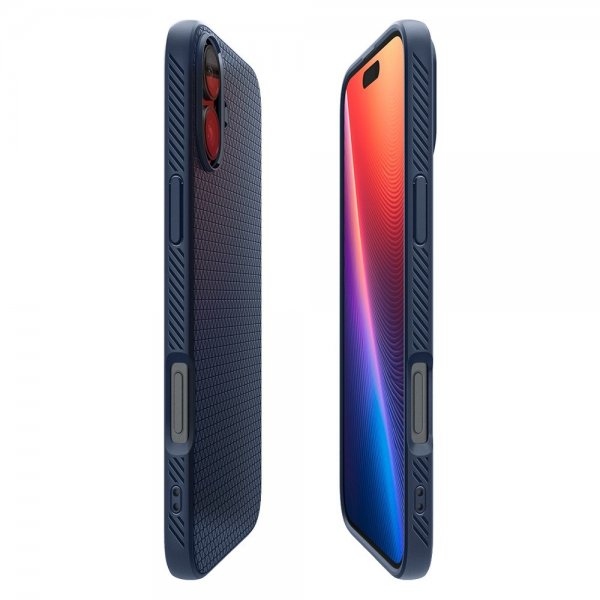 Spigen iPhone 16 -suojakuori Liquid Air Navy Blue