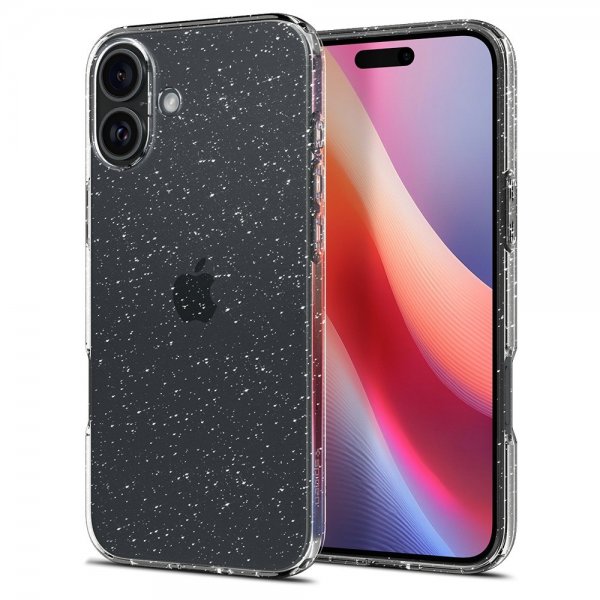 Spigen iPhone 16 -suojakuori Liquid Crystal Glitter Crystal Quartz