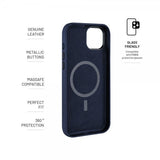 Kiinteä iPhone 16 -suojakuori MagLeather, sininen