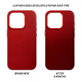 Kiinteä iPhone 16 -suojakuori MagLeather Punainen
