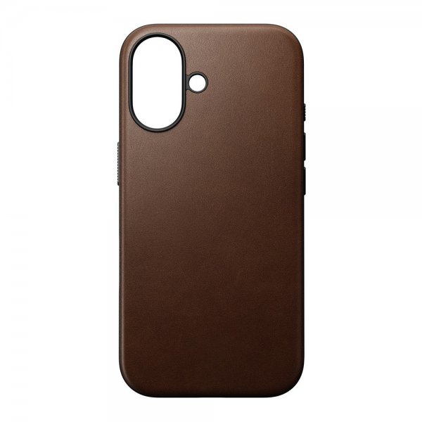 Nomad iPhone 16 Modern Leather Case, ruskea