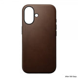 Nomad iPhone 16 Modern Leather Case, ruskea