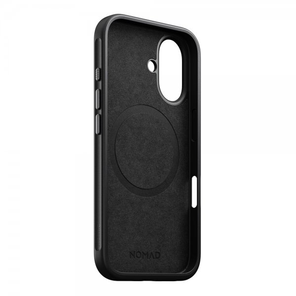 Nomad iPhone 16 Modern Leather Case -suojakuori, musta