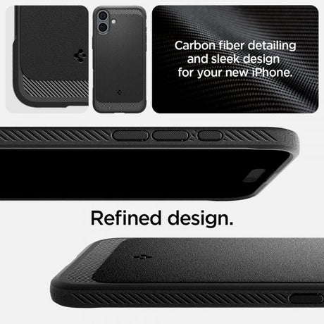 Spigen iPhone 16 -suojakuori Rugged Armor MagFit Matte Black