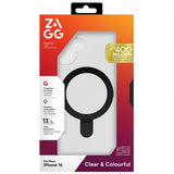 ZAGG iPhone 16 -suojakuori Santa Cruz Snap Ring Stand, musta
