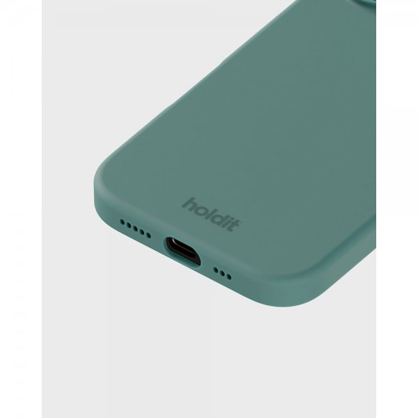 holdit iPhone 16 -silikonisuojakuori, sammalenvihreä