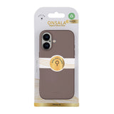 Onsala iPhone 16 -suojakuori, silikonituntuma, Chocolate