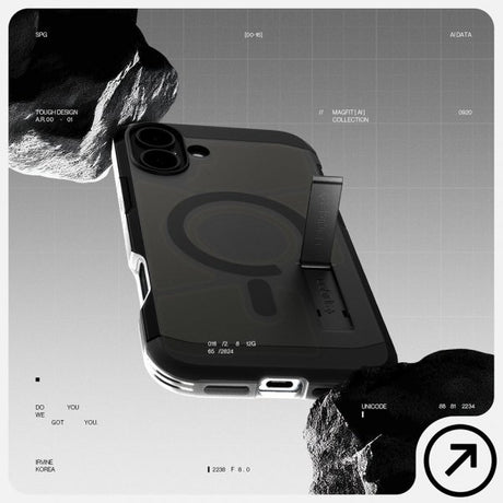 Spigen iPhone 16 -suojakuori Tough Armor MagFit Frost Black