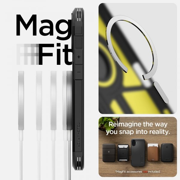 Spigen iPhone 16 Suojakuori Tough Armor MagFit Musta