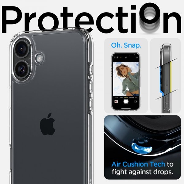 Spigen iPhone 16 -suojakuori Ultra Hybrid Crystal Clear