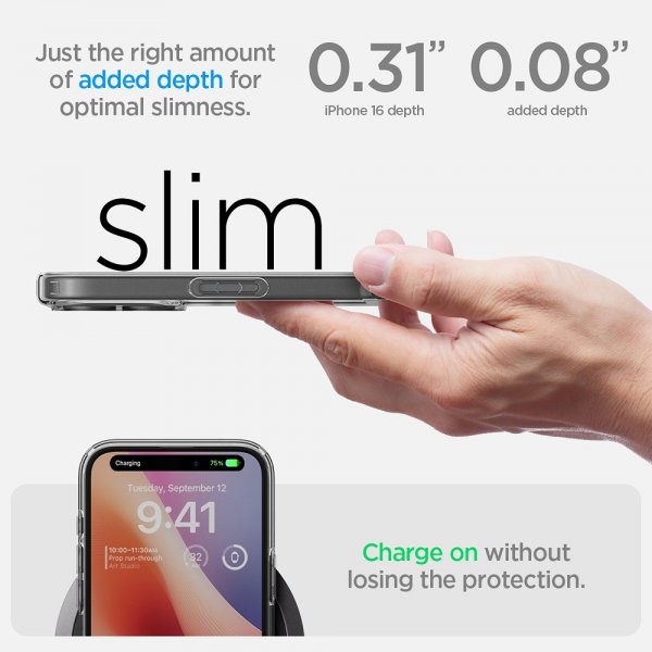 Spigen iPhone 16 -suojakuori Ultra Hybrid Crystal Clear