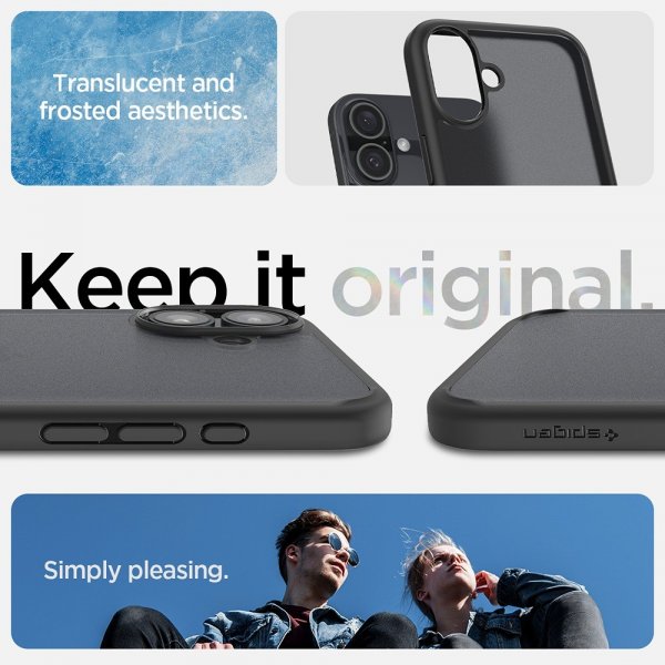 Spigen iPhone 16 -suojakuori Ultra Hybrid Frost Black