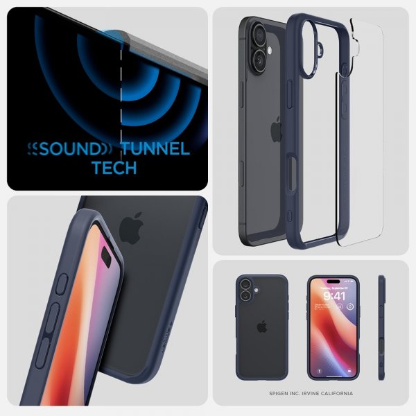 Spigen iPhone 16 -suojakuori Ultra Hybrid Navy Blue