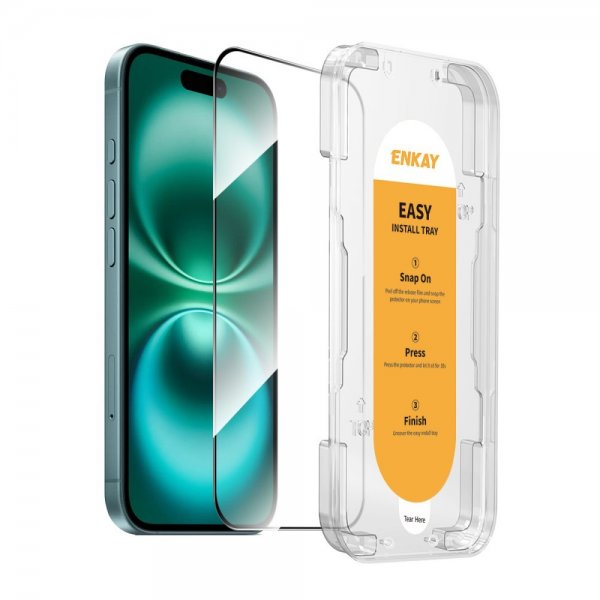 Enkay iPhone 16 -näytönsuoja asennuskehyksellä, helppo asentaa
