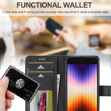Lc.Imeeke iPhone 16e/17e -kotelo korttipaikalla ja jalustatoiminnolla, musta