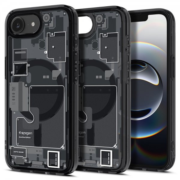 Spigen iPhone 16e/iPhone 17e -kuori Ultra Hybrid Zero One MagFit, musta