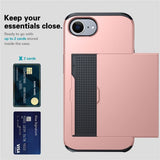 iPhone 16./17. Kuori Card Slide Sininen