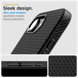 Spigen iPhone 16/17 -kuori, Liquid Air, mattamusta