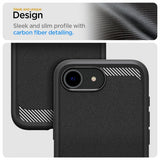 Spigen iPhone 16/17 -kuori Rugged Armor MagFit mattamusta