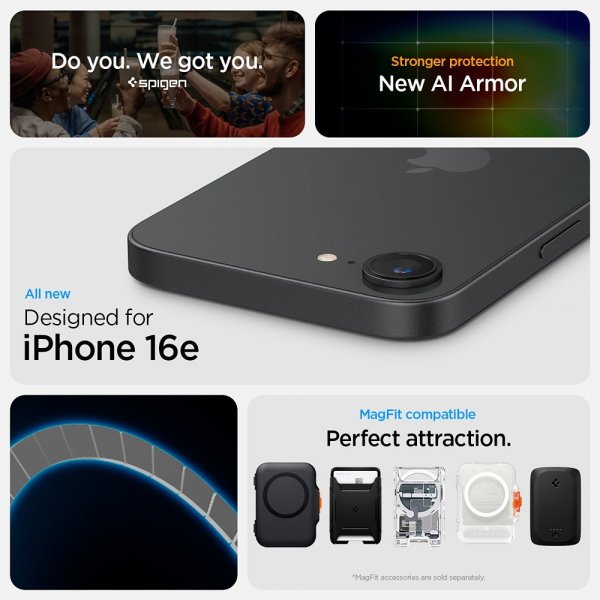 Spigen iPhone 16e/17e Suojakuori Tough Armor MagFit Frost Black
