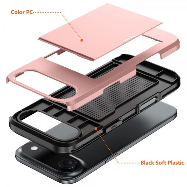 iPhone Air -suojakuori korttipaikalla, musta
