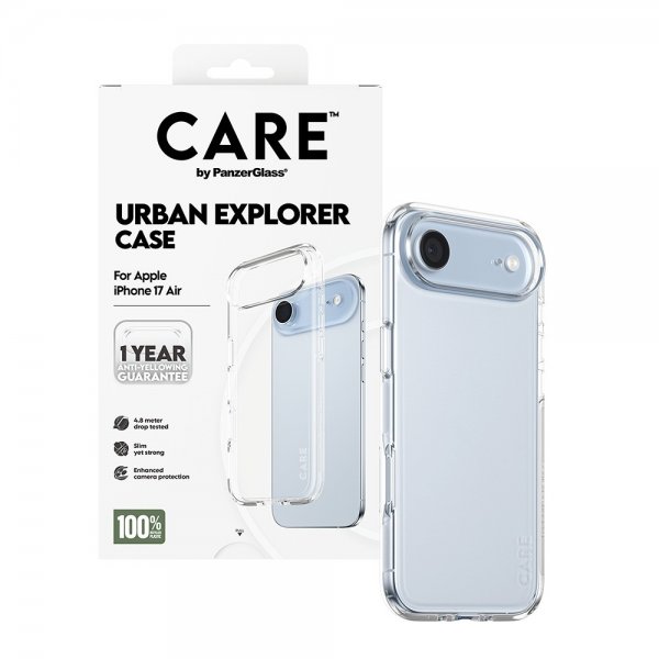 CARE by PanzerGlass iPhone Air -suojakuori Urban Explorer läpinäkyvä