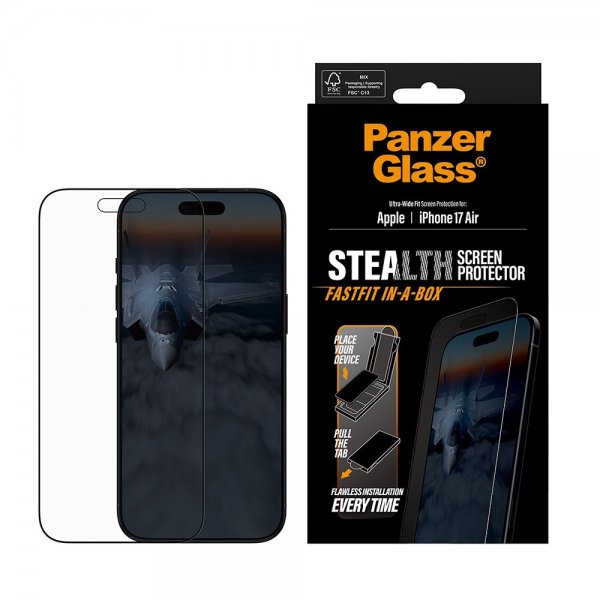 PanzerGlass iPhone Air -näytönsuoja Ultra-Wide Fit Stealth Fastfit