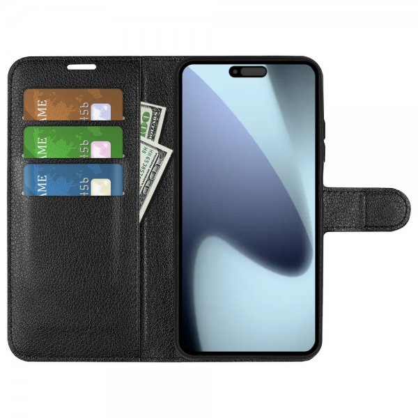 iPhone 17 Litchi-suojakuori, musta