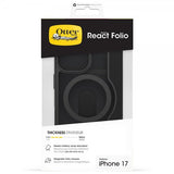 Otterbox iPhone 17 -kotelo, React Folio, MagSafe, Black Crystal