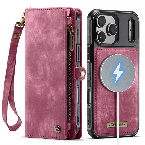 CaseMe iPhone 17 Pro -suojakuori 008 Series, irrotettava suojakuori, punainen