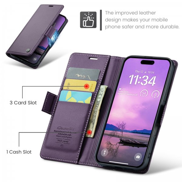 CaseMe iPhone 17 Pro -suojakuori 023 Series Liila