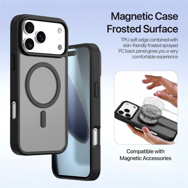 Dux Ducis iPhone 17 Pro -kotelo 2-in-1 Lawa Series MagSafe musta
