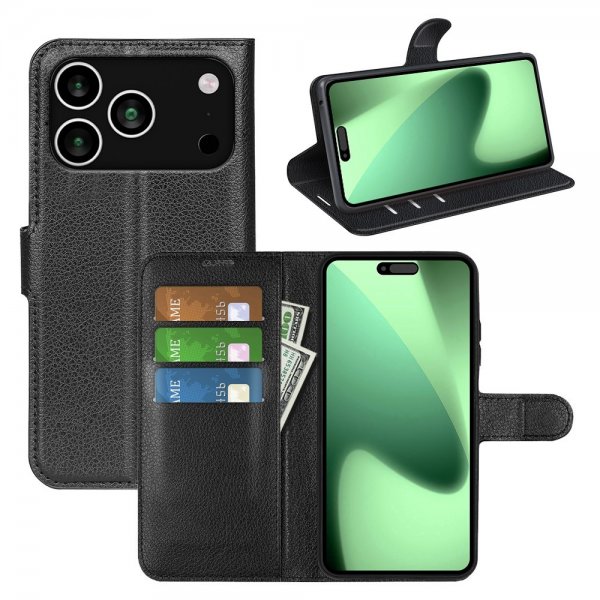iPhone 17 Pro Kotelo Litsi Musta