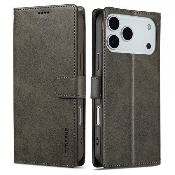 Lc.Imeeke iPhone 17 Pro -kotelo korttipaikalla ja jalustatoiminnolla, harmaa
