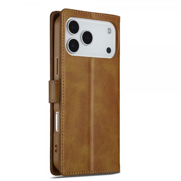 Lc.Imeeke iPhone 17 Pro -kotelo korttipaikalla, jalustatoiminnolla, vaaleanruskea