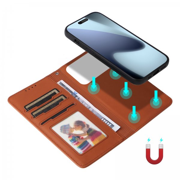 Betopnice iPhone 17 Pro -kuori irrotettavalla kuorella 005 ruskea