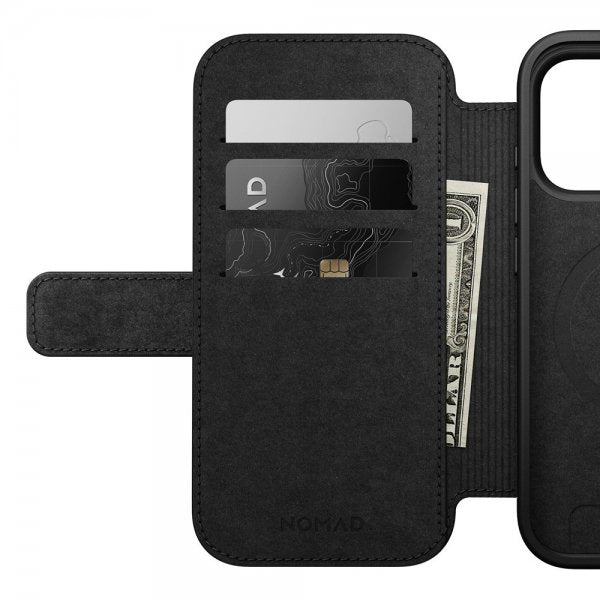 Nomad iPhone 17 Pro Modern Leather Folio -kotelo, ruskea